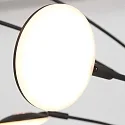 Mexlite Standerlampe SYNNA 5-flammer, drejelig, med fleksibel arm, direkte / indirekte, med ledningsdæmper IP20, sort mat dæmpbar