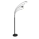 Mexlite Standerlampe SYNNA 5-flammer, drejelig, med fleksibel arm, direkte / indirekte, med ledningsdæmper IP20, sort mat dæmpbar