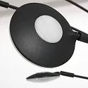 Mexlite Standerlampe SYNNA 5-flammer, drejelig, med fleksibel arm, direkte / indirekte, med ledningsdæmper IP20, sort mat dæmpbar