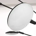 Mexlite Standerlampe SYNNA 5-flammer, drejelig, med fleksibel arm, direkte / indirekte, med ledningsdæmper IP20, sort mat dæmpbar