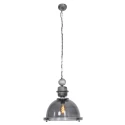 Steinhauer Pendant luminaire BIKKEL, 1 flame, glass, grey