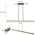 Steinhauer Steinhauer Pendel ZELENA LED, 3-flammer, bronze