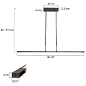 Steinhauer Steinhauer Pendel ZELENA LED, 3-flammer, sort
