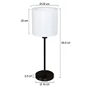 Mexlite Bordlampe NOOR 1-flamme E27 IP20, sort dæmpbar