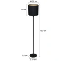 Mexlite floor lamp NOOR 1 flame E27 IP20, black dimmable