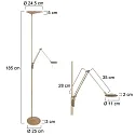 Steinhauer Standerlampe ZODIAC LED, 2-flammer, med læsearm, bronze