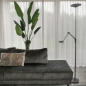Steinhauer Steinhauer Floor lamp ZODIAC LED, 2 flames, with reading arm, black