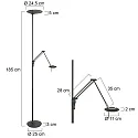 Steinhauer Steinhauer Standerlampe ZODIAC LED, 2-flammer, med læsearm, sort