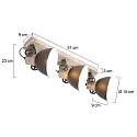 Mexlite Spot GEARWOOD, 3-flammer, bronze