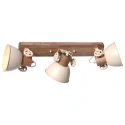 Mexlite Loftlampe GEARWOOD 3-flammer E27 IP20, creme dæmpbar