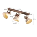Mexlite Loftlampe GEARWOOD 3-flammer E27 IP20, creme dæmpbar