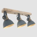 Mexlite Mexlite Spot GEARWOOD, 3-flammer, grå