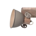 Mexlite Loftlampe GEARWOOD 3-flammer E27 IP20, taupe dæmpbar
