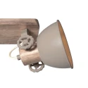 Mexlite Loftlampe GEARWOOD 3-flammer E27 IP20, taupe dæmpbar