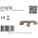 Mexlite Loftlampe GEARWOOD 3-flammer E27 IP20, taupe dæmpbar