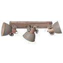 Mexlite Loftlampe GEARWOOD 3-flammer E27 IP20, taupe dæmpbar