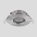 Steinhauer recessed luminaire PÉLITE SPOT round, rigid, with open cable GU10 IP44, steel brushed dimmable