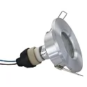 Steinhauer recessed luminaire PÉLITE SPOT round, rigid, with open cable GU10 IP44, steel brushed dimmable