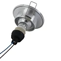 Steinhauer recessed luminaire PÉLITE SPOT round, rigid, with open cable GU10 IP44, steel brushed dimmable