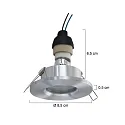 Steinhauer recessed luminaire PÉLITE SPOT round, rigid, with open cable GU10 IP44, steel brushed dimmable