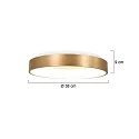 Steinhauer ceiling luminaire RINGLEDE - Ø 38CM round, medium, direct / indirect IP20, gold dimmable