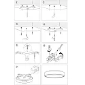 Steinhauer ceiling luminaire RINGLEDE - Ø 38CM round, medium, direct / indirect IP20, gold dimmable
