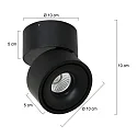 Mexlite Loftlampe FEZ 1-flamme, rund, svingbar, drejelig, gå tilbage IP20, sort mat dæmpbar