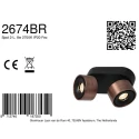 Mexlite ceiling luminaire FEZ 2 flames IP20, bronze dimmable