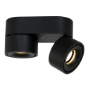Mexlite ceiling luminaire FEZ 2 flames, oval, swivelling, rotatable, set back IP20, black matt dimmable