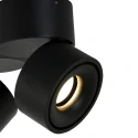Mexlite ceiling luminaire FEZ 2 flames, oval, swivelling, rotatable, set back IP20, black matt dimmable