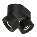 Mexlite ceiling luminaire FEZ 2 flames, oval, swivelling, rotatable, set back IP20, black matt dimmable