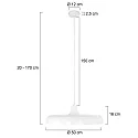 Steinhauer pendant luminaire KRISIP down, 1 flame, flat E27 IP20, white matt dimmable