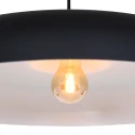 Steinhauer pendant luminaire KRISIP down, 1 flame, flat E27 IP20, black matt dimmable