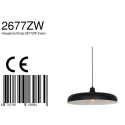 Steinhauer pendant luminaire KRISIP down, 1 flame, flat E27 IP20, black matt dimmable