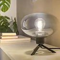 Steinhauer table lamp REFLEXION - Ø 22CM 1 flame, flat, with switch, with plug E27 IP20, black matt 