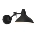 wall luminaire KASKET with switch, with jointed arm, with plug E27 IP20, black matt 