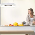 Steinhauer pendant luminaire RINGLEDE - Ø 48CM large, round, direct / indirect IP20, white matt dimmable