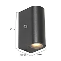 Steinhauer Steinhauer Udendørs Væglampe, LED, 2-flammer, 4W, 2700K, IP44, sort