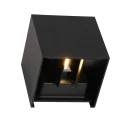Steinhauer Steinhauer Outdoor wall luminaire, LED, 2 flames, with sensor, 2x3W, 2700K, IP54, black