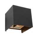 Steinhauer Steinhauer Outdoor wall luminaire, LED, 2 flames, with sensor, 2x3W, 2700K, IP54, black