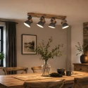 Mexlite Mexlite Spot GEARWOOD, 4-flammer, grøn