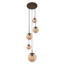 Steinhauer Pendel BOLLIQUE 5-flammer E27 IP20, kakao dæmpbar