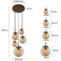 Steinhauer Pendel BOLLIQUE 5-flammer E27 IP20, kakao dæmpbar