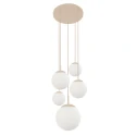 Steinhauer Pendel BOLLIQUE 5-flammer E27 IP20, creme dæmpbar