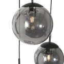Steinhauer pendant luminaire BOLLIQUE 5 flames, round E27 IP20, black matt dimmable