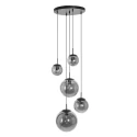 Steinhauer pendant luminaire BOLLIQUE 5 flames, round E27 IP20, black matt dimmable