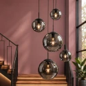 Steinhauer pendant luminaire BOLLIQUE 5 flames, round E27 IP20, black matt dimmable
