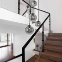 Steinhauer pendant luminaire BOLLIQUE 5 flames, round E27 IP20, black matt dimmable