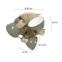 Mexlite Spot GEARWOOD, 3 flames, white