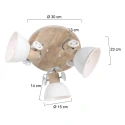 Mexlite Mexlite Spot GEARWOOD, 3-flammer, hvid